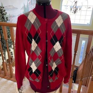 Argyle cardigan women XL